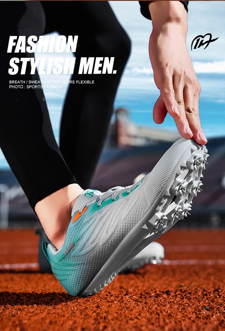 Men Women Track Field Events Cleats Sprint Shoes Athlete Short Spikes Running Sneakers Training Racing Sport Shoes Size 34-44