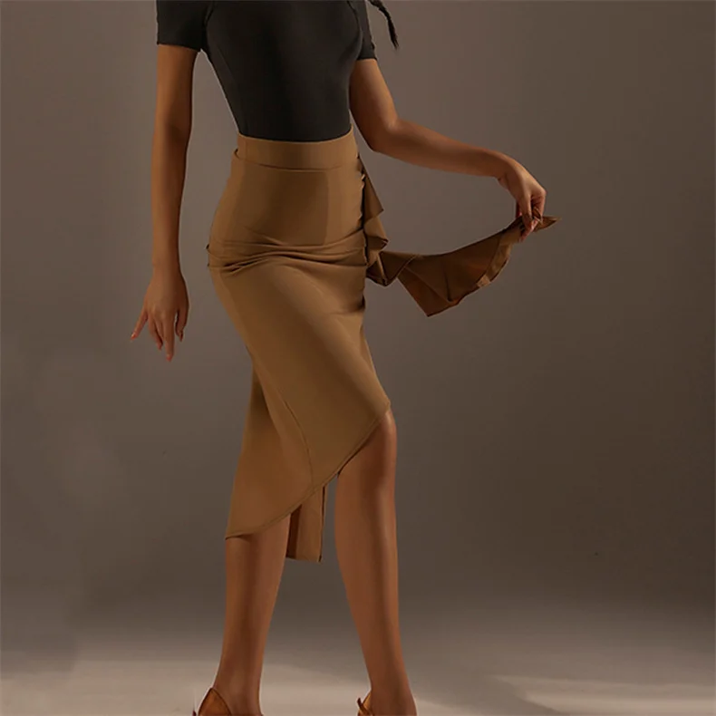 Black Latin Dance Tops Female Sexy Women Dance Costumes Standard Dance Dress Practice Clothes Jazz Competition Dresses Skirt Set