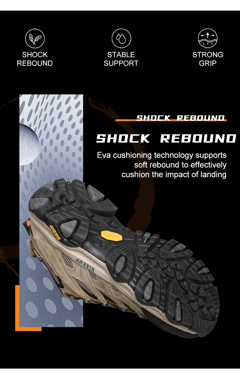 HIKEUP Hiking Shoes Men Designer Climbing Trekking Sneakers for Men Leather Outdoor Sports Work Man Shoes Run Shoes