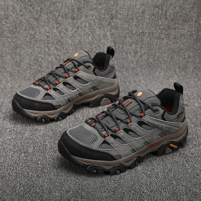 HIKEUP Hiking Shoes Men Designer Climbing Trekking Sneakers for Men Leather Outdoor Sports Work Man Shoes Run Shoes