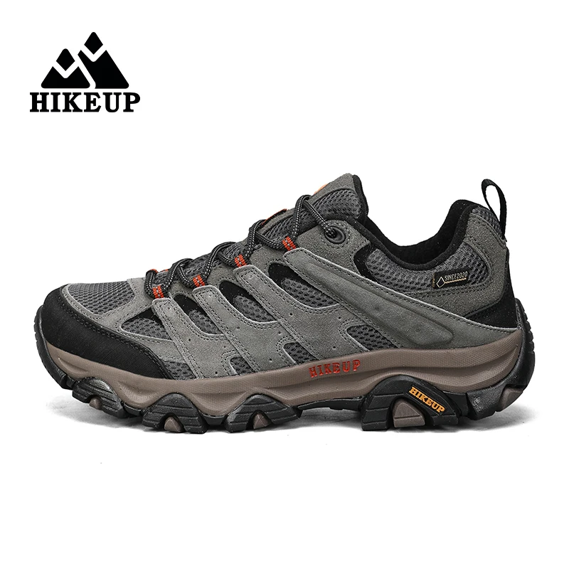 HIKEUP Hiking Shoes Men Designer Climbing Trekking Sneakers for Men Leather Outdoor Sports Work Man Shoes Run Shoes