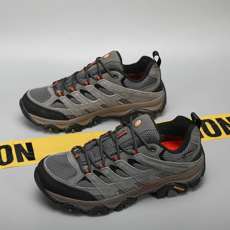 HIKEUP Hiking Shoes Men Designer Climbing Trekking Sneakers for Men Leather Outdoor Sports Work Man Shoes Run Shoes