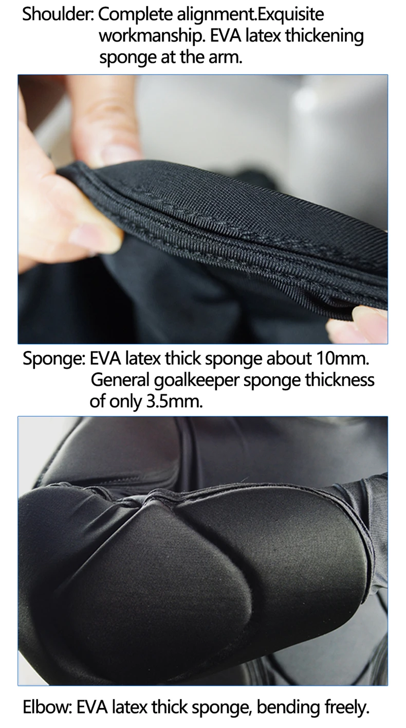 Professional Rugby Football Soccer Goalkeeper Jerseys Armor Uniforms Shirts Jackets Thicken EVA Sponge Elbow Chest Protector