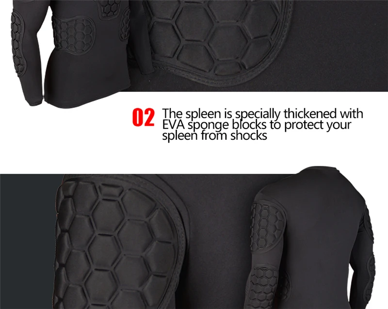 Professional Rugby Football Soccer Goalkeeper Jerseys Armor Uniforms Shirts Jackets Thicken EVA Sponge Elbow Chest Protector