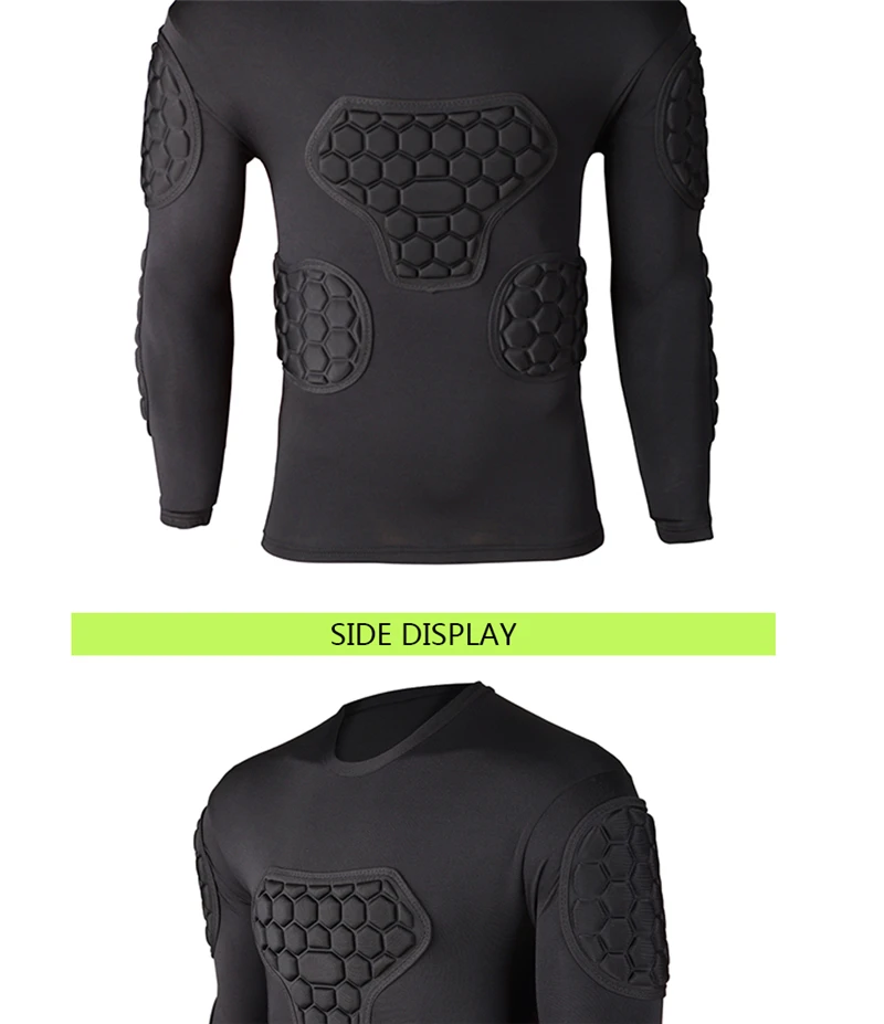 Professional Rugby Football Soccer Goalkeeper Jerseys Armor Uniforms Shirts Jackets Thicken EVA Sponge Elbow Chest Protector