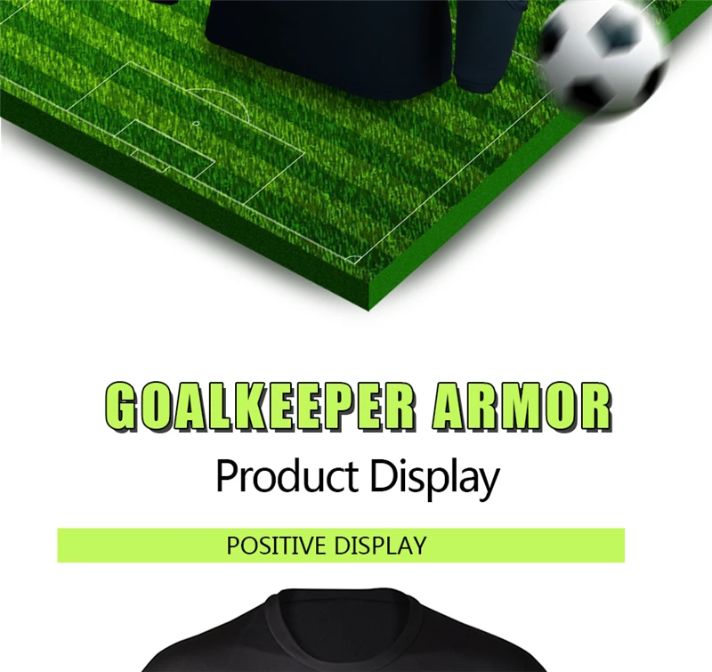 Professional Rugby Football Soccer Goalkeeper Jerseys Armor Uniforms Shirts Jackets Thicken EVA Sponge Elbow Chest Protector