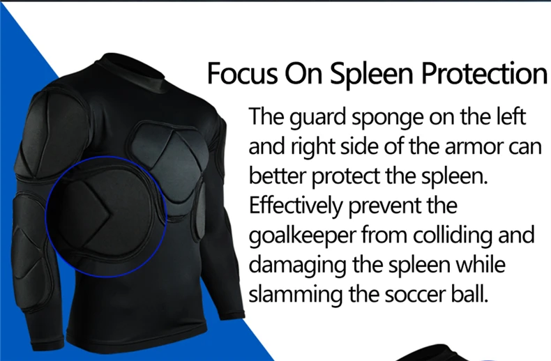 Professional Rugby Football Soccer Goalkeeper Jerseys Armor Uniforms Shirts Jackets Thicken EVA Sponge Elbow Chest Protector