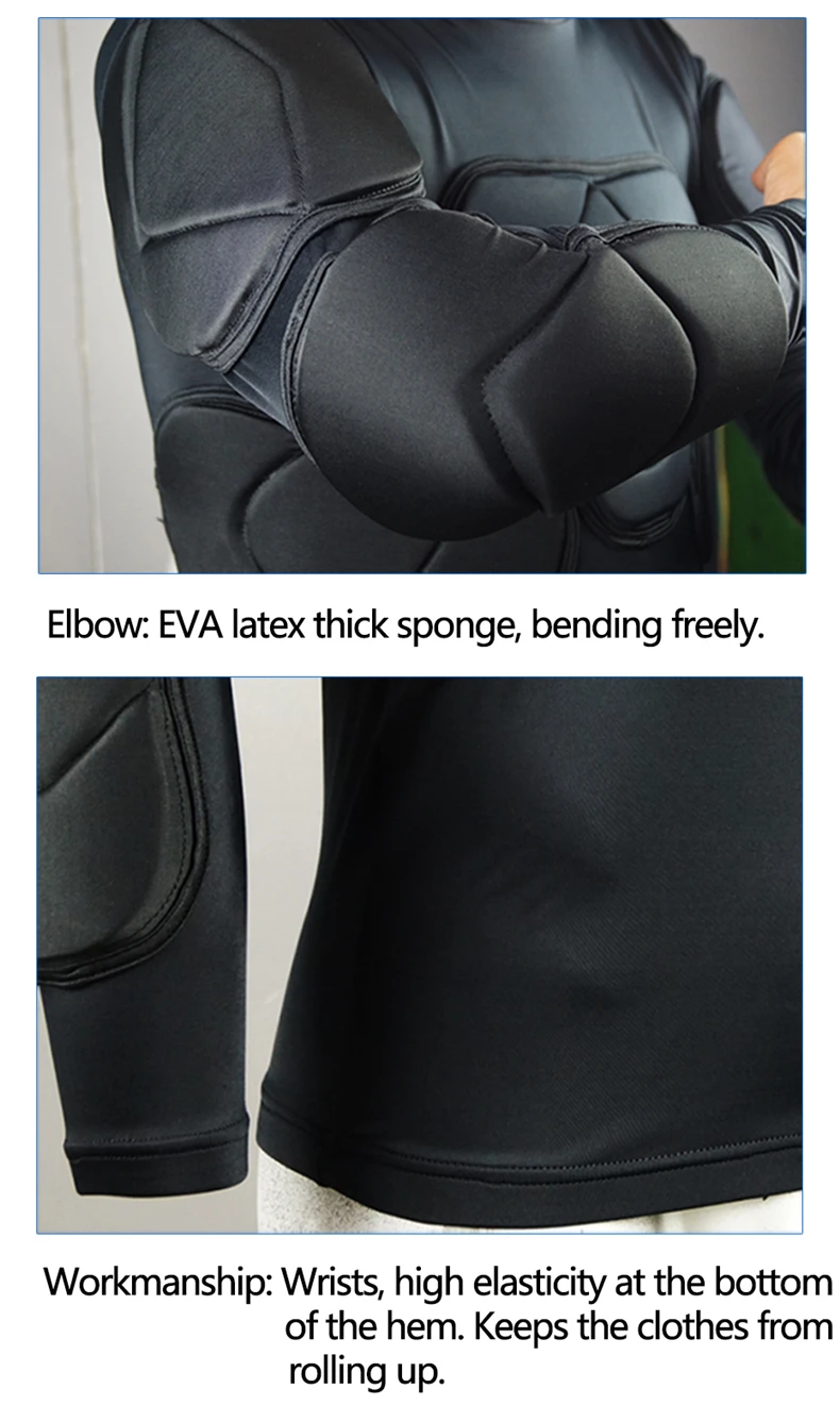 Professional Rugby Football Soccer Goalkeeper Jerseys Armor Uniforms Shirts Jackets Thicken EVA Sponge Elbow Chest Protector