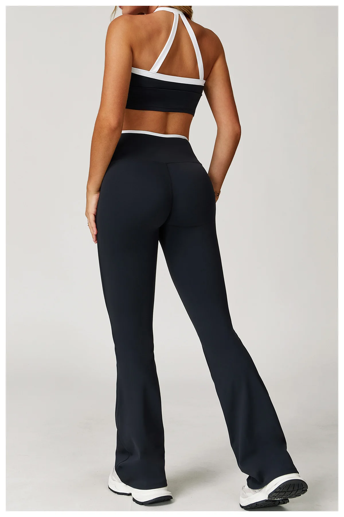 Women's Clothes 2 Pieces Workout Tracksuit Yoga Set Sportswear Gym Clothing High Waist Bell-bottoms Sexy Fitness Bta Sports Suit