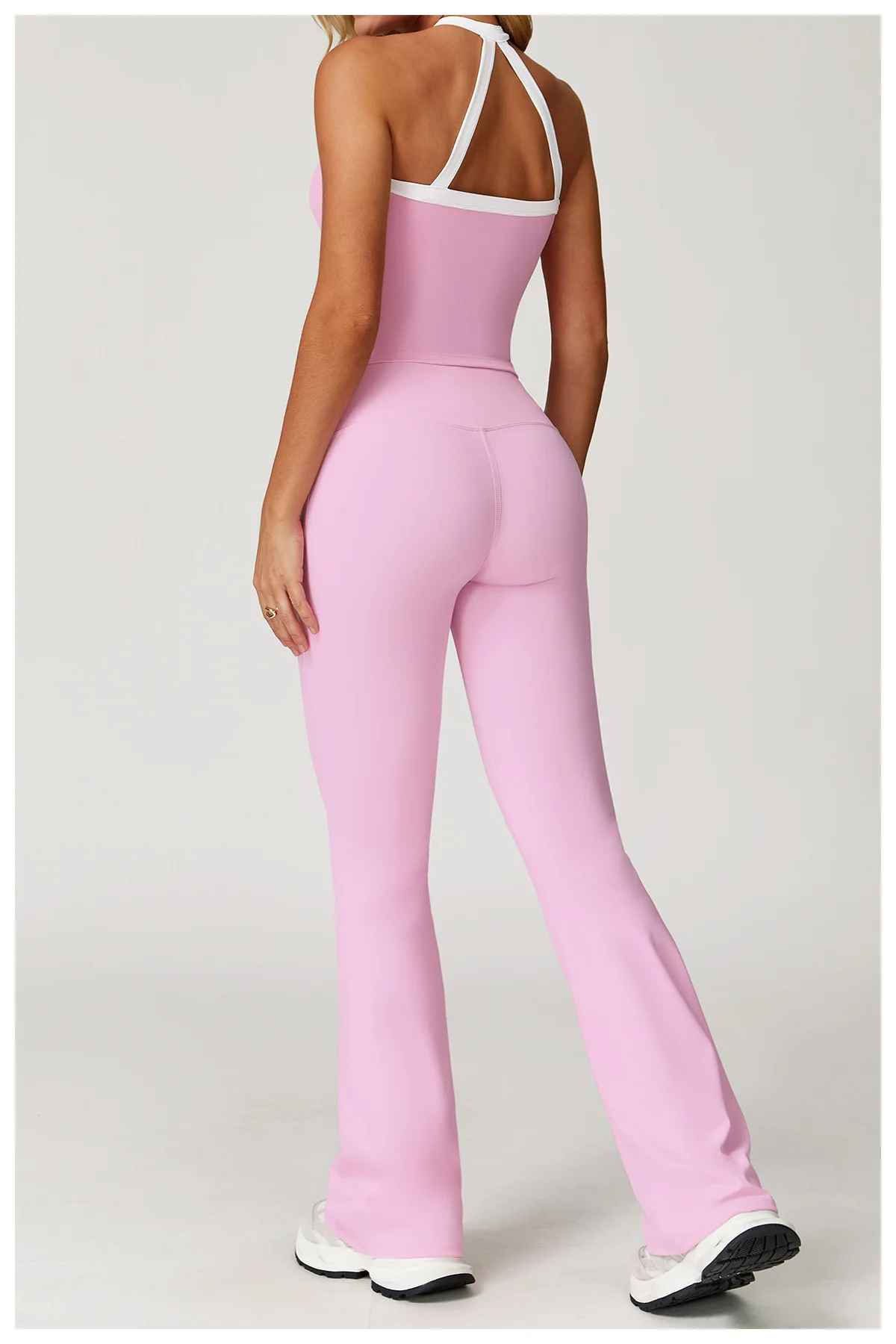 Women's Clothes 2 Pieces Workout Tracksuit Yoga Set Sportswear Gym Clothing High Waist Bell-bottoms Sexy Fitness Bta Sports Suit