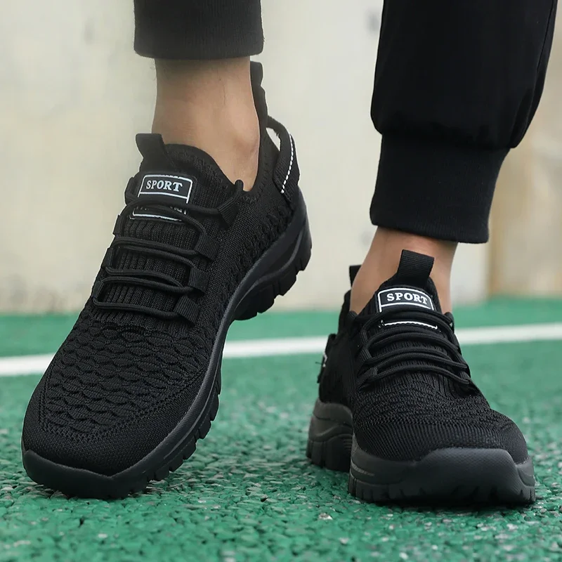 Men's Bright Yellow Outdoor Sneakers Breathable Mesh Construction Shock Absorbing Sports Shoes Stylish Trendy Adventure Footwear