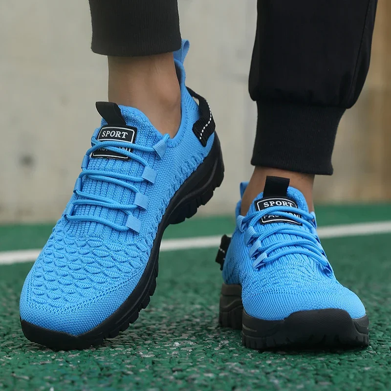 Men's Bright Yellow Outdoor Sneakers Breathable Mesh Construction Shock Absorbing Sports Shoes Stylish Trendy Adventure Footwear