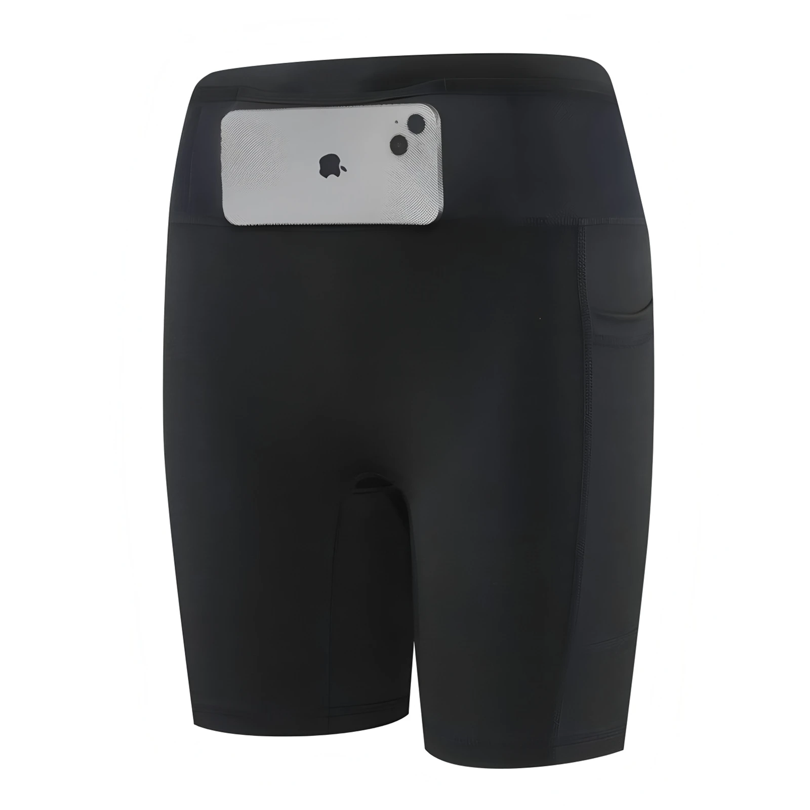 Mens Marathon Running Shorts with Waist Pack Compression Guys Tights Yoga Fitness Outdoor Sport Short Pants Legging Quick Drying