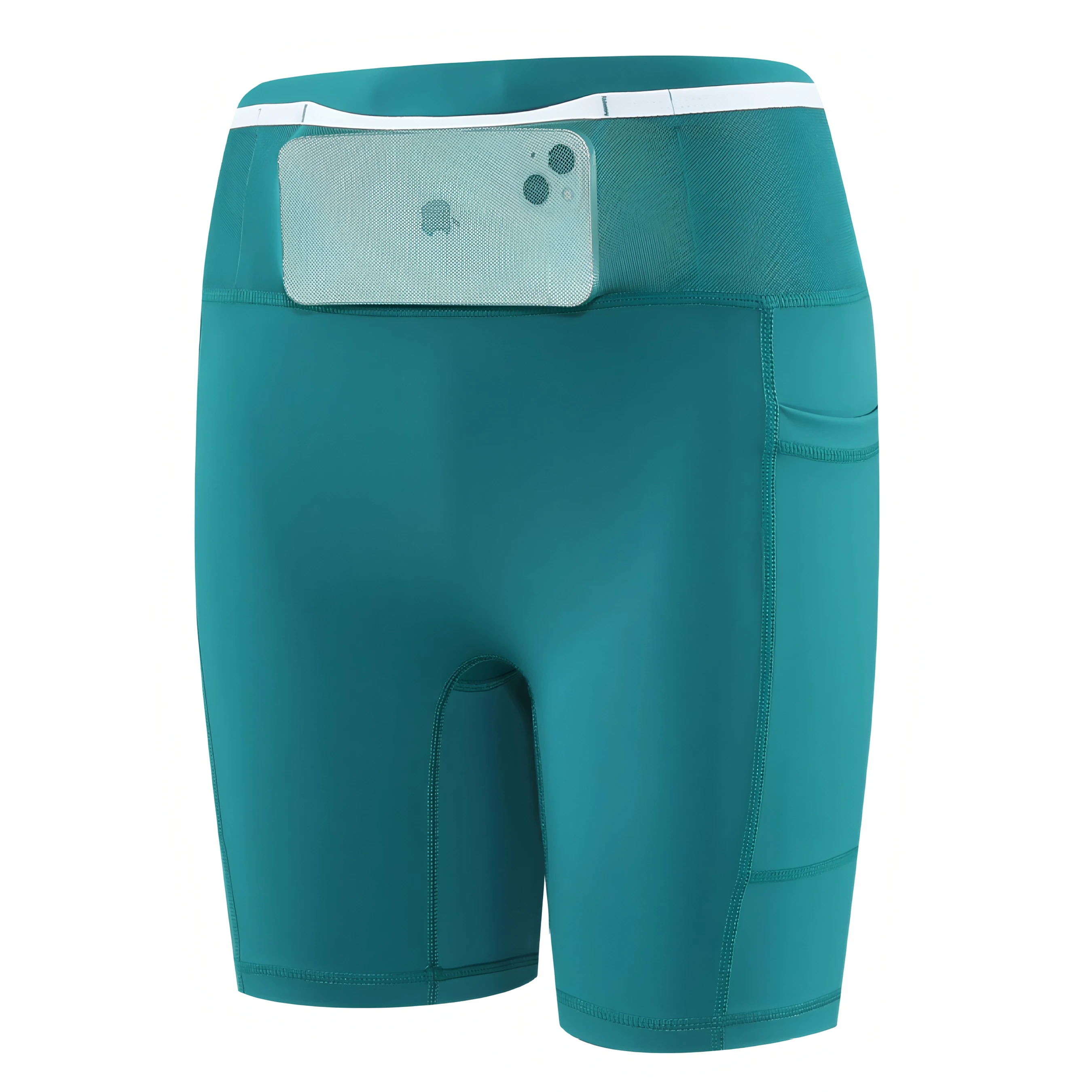 Mens Marathon Running Shorts with Waist Pack Compression Guys Tights Yoga Fitness Outdoor Sport Short Pants Legging Quick Drying
