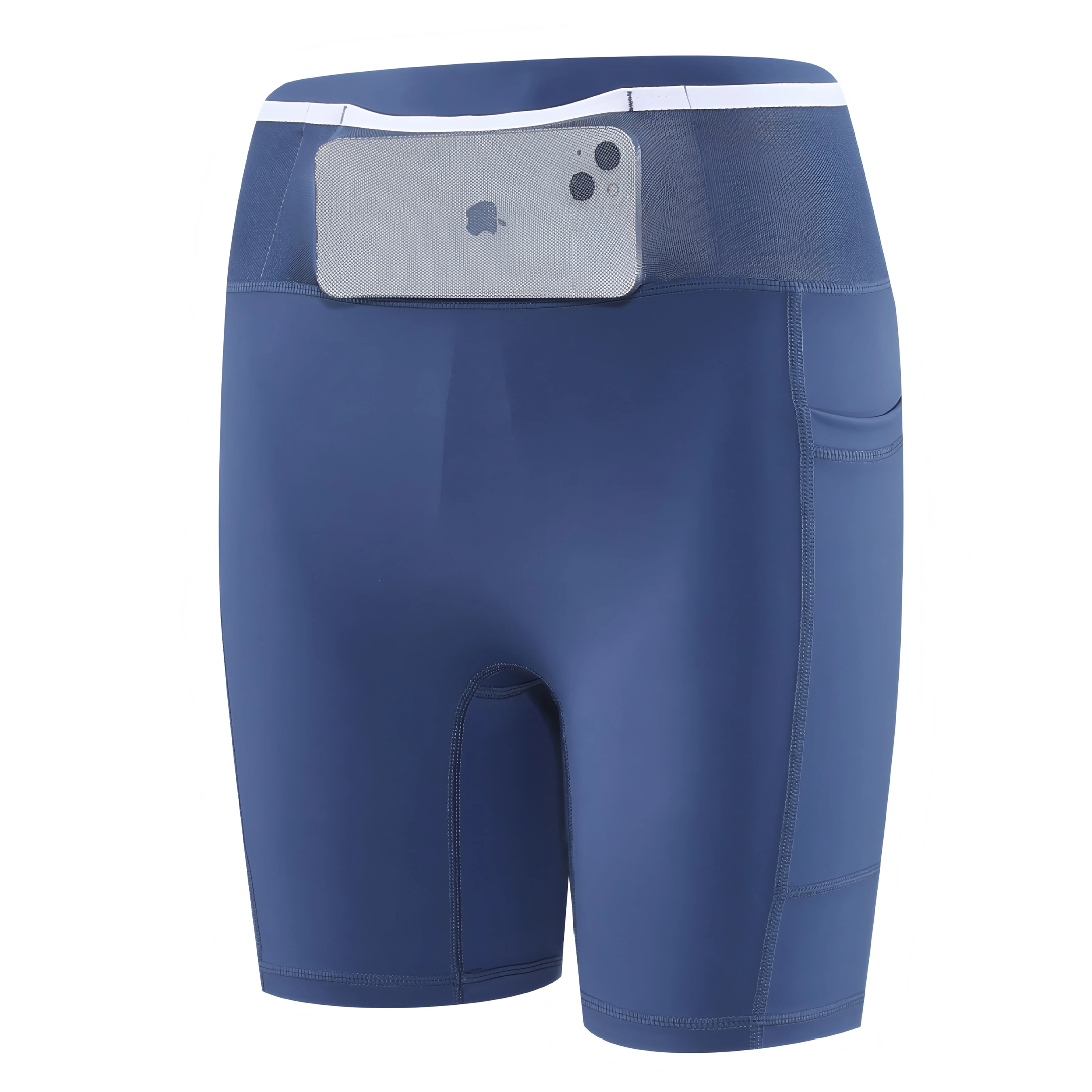 Mens Marathon Running Shorts with Waist Pack Compression Guys Tights Yoga Fitness Outdoor Sport Short Pants Legging Quick Drying