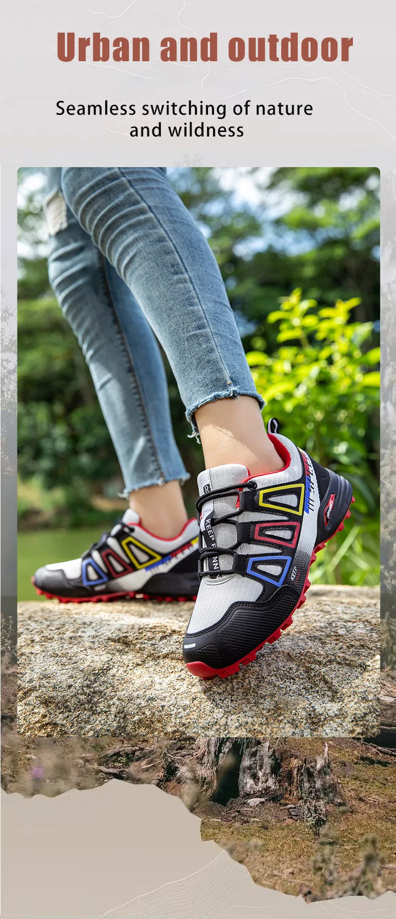 Women's Waterproof Hiking Shoes Outdoor Sports Shoes Women's Walking Travel Sports Shoes Bicycle Sports Shoes Running Sports Sho