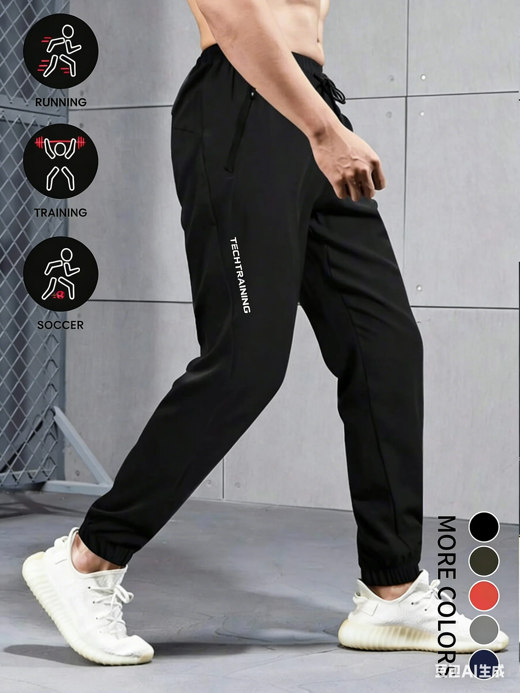 Summer Men's Lightweight Stretchy Jogger Pants Ultra Thin Breathable Sweatpants For Sports Fitness Running Outdoor Casual