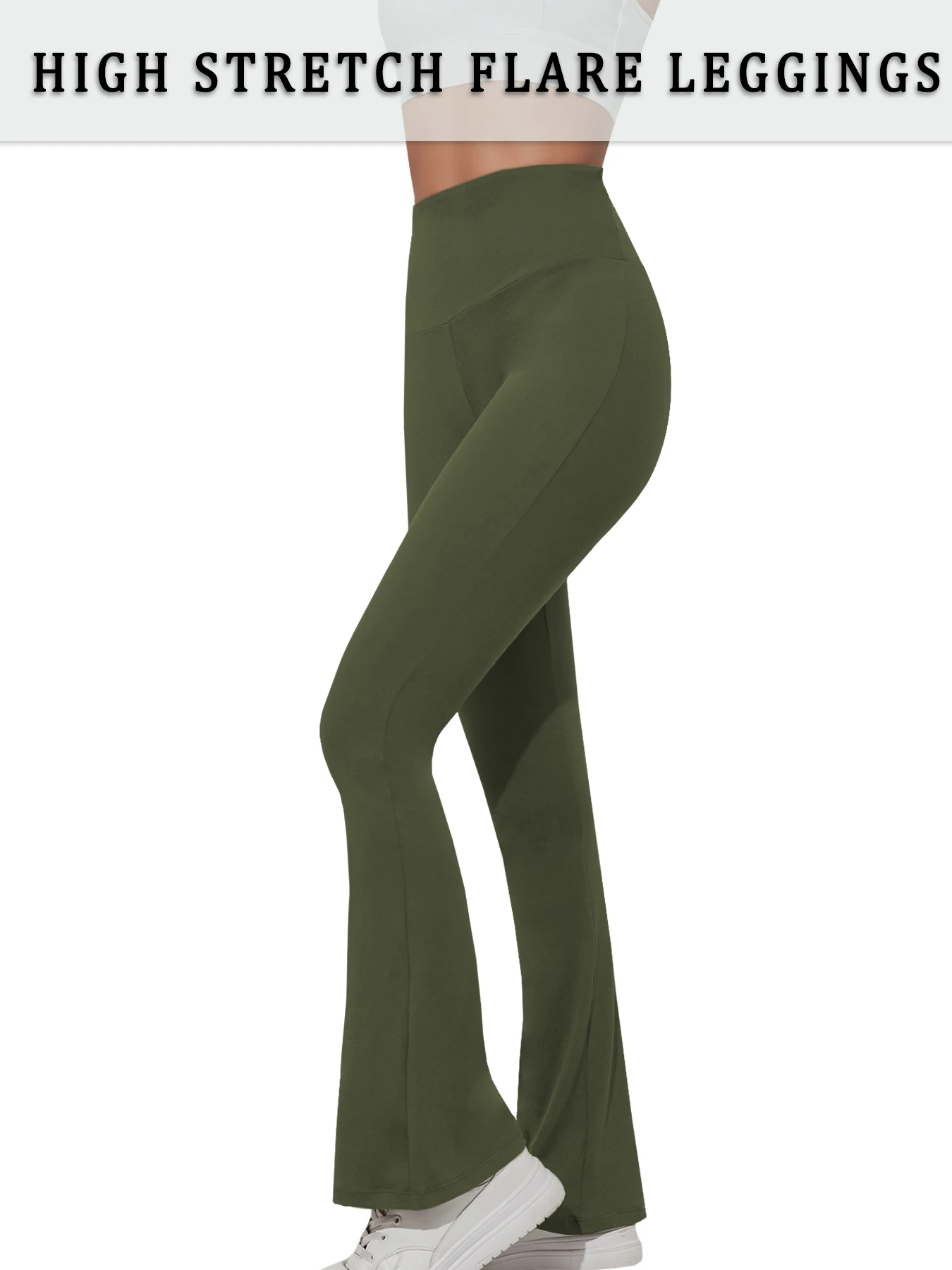 Women's Super Soft Flare Pants High Waisted Tummy Control Workout Yoga Push Up Gym Fitness Long Leggings Bell Bottoms