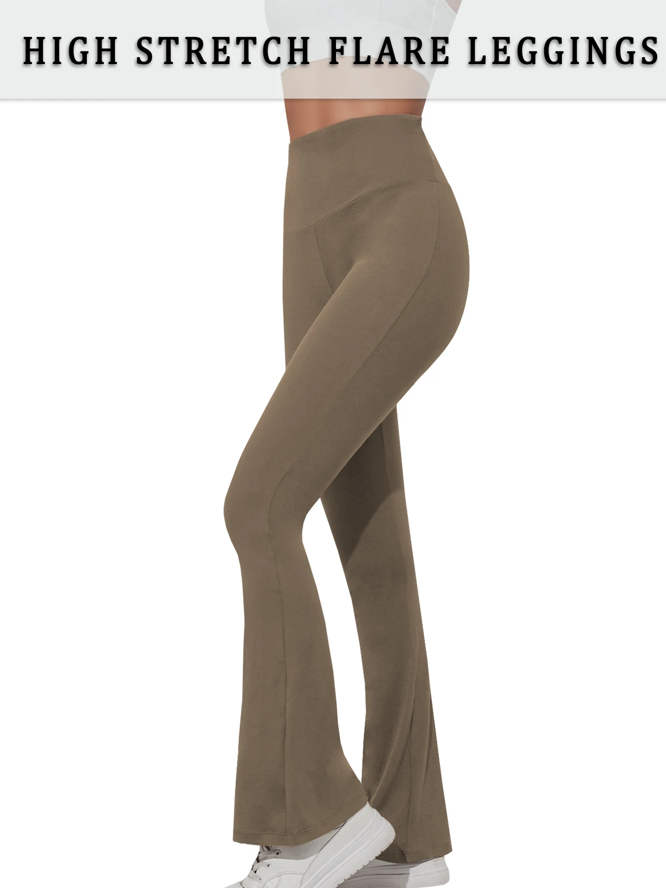 Women's Super Soft Flare Pants High Waisted Tummy Control Workout Yoga Push Up Gym Fitness Long Leggings Bell Bottoms