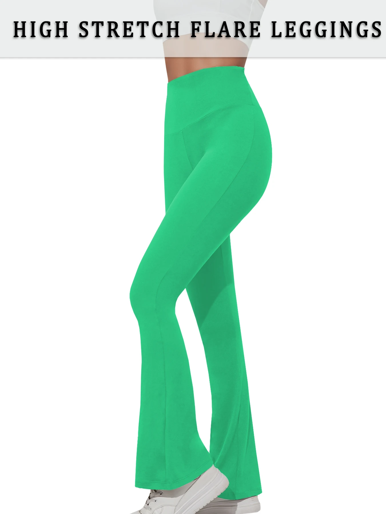 Women's Super Soft Flare Pants High Waisted Tummy Control Workout Yoga Push Up Gym Fitness Long Leggings Bell Bottoms