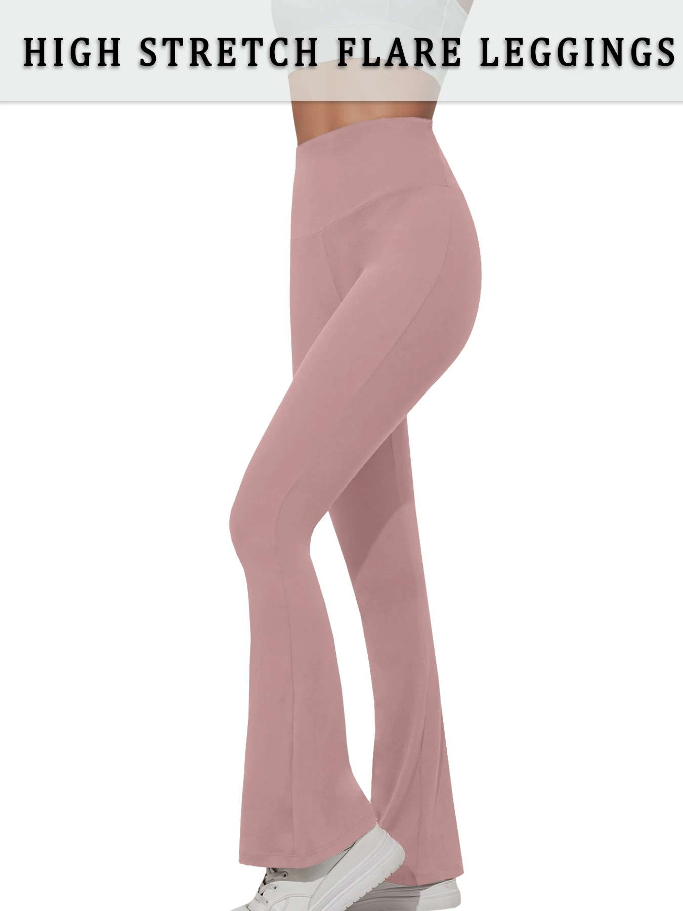 Women's Super Soft Flare Pants High Waisted Tummy Control Workout Yoga Push Up Gym Fitness Long Leggings Bell Bottoms