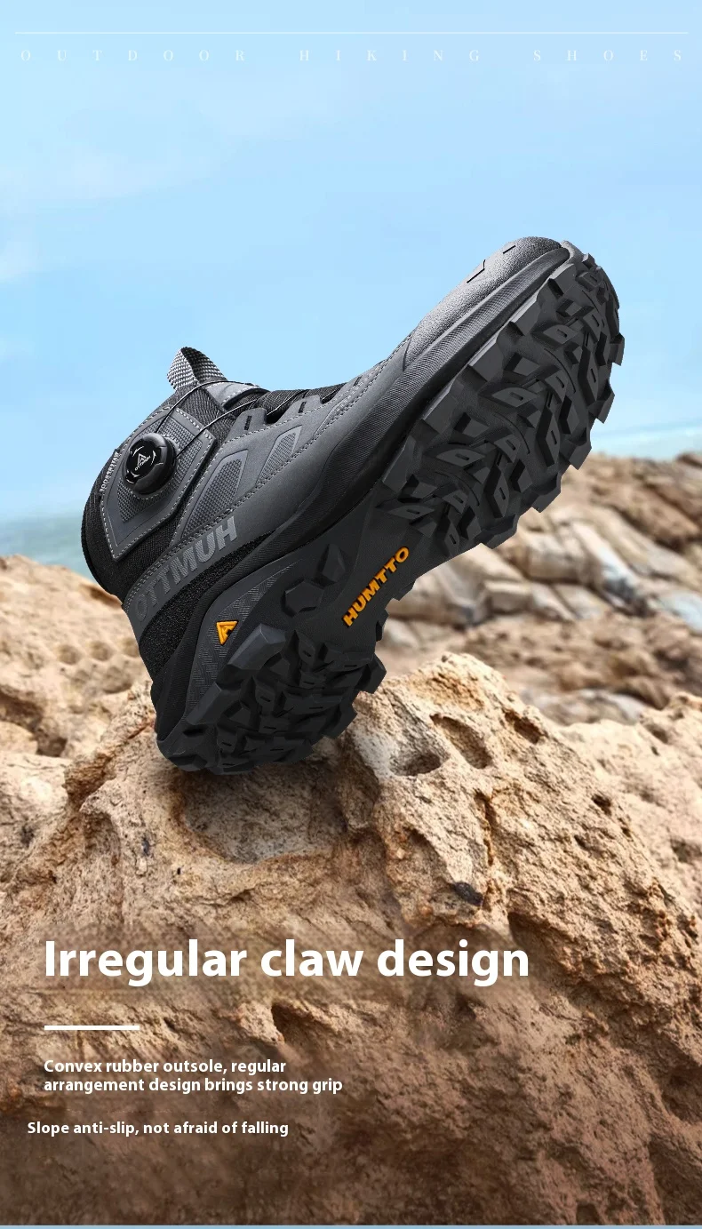 HUMTTO Outdoor Mountain Climbing Hiking Shoes for Men 2025 Winter High Top Anti Slip Sneakers Professional Trekking Boots Man