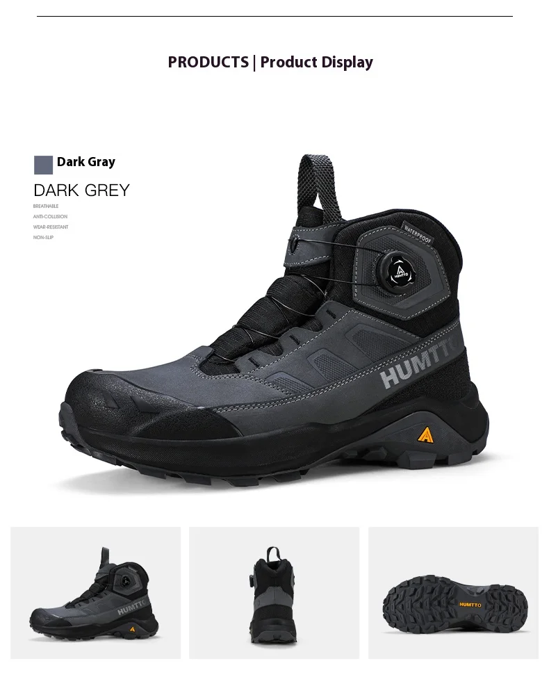 HUMTTO Outdoor Mountain Climbing Hiking Shoes for Men 2025 Winter High Top Anti Slip Sneakers Professional Trekking Boots Man