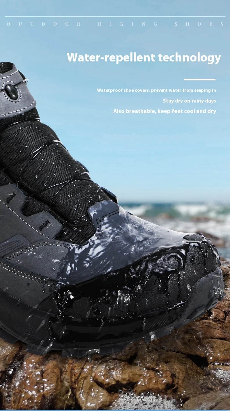 HUMTTO Outdoor Mountain Climbing Hiking Shoes for Men 2025 Winter High Top Anti Slip Sneakers Professional Trekking Boots Man