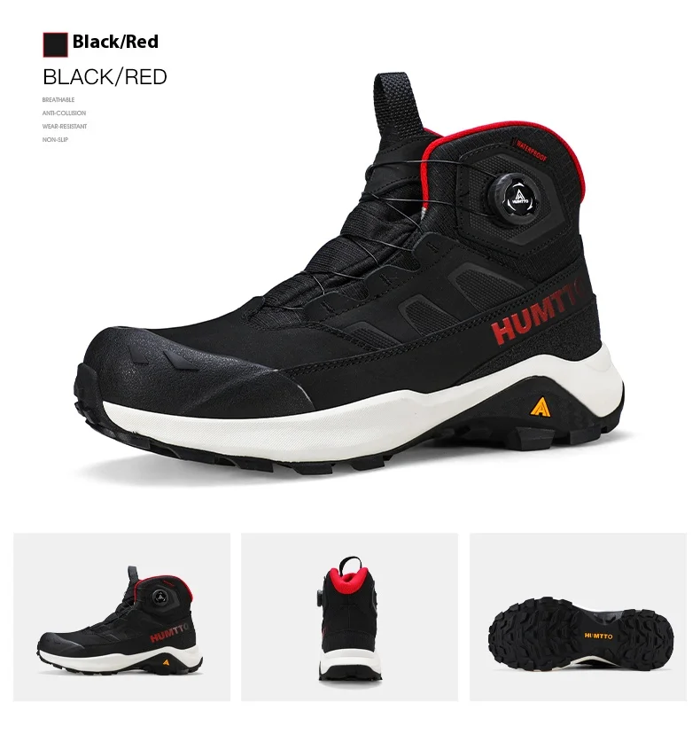 HUMTTO Outdoor Mountain Climbing Hiking Shoes for Men 2025 Winter High Top Anti Slip Sneakers Professional Trekking Boots Man