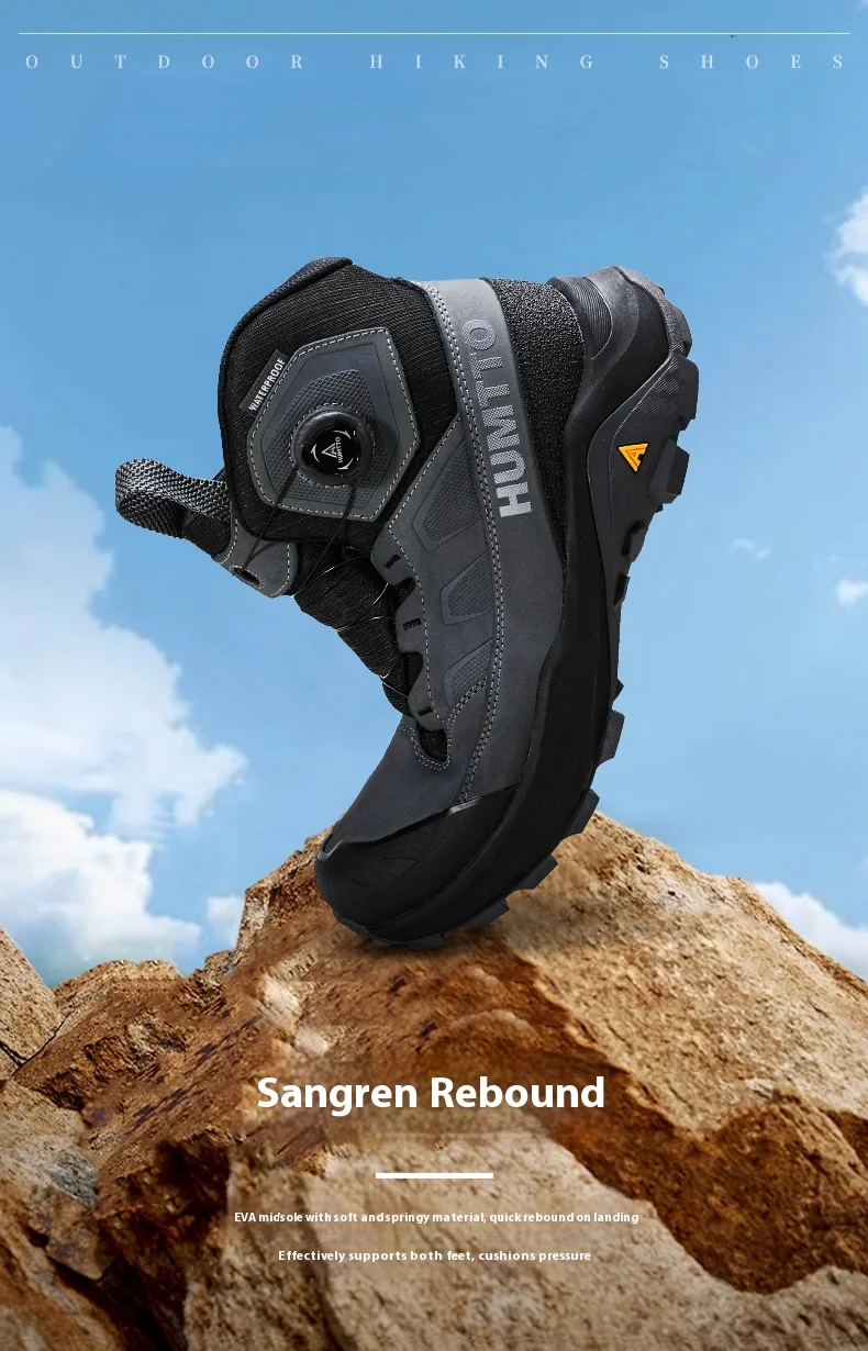 HUMTTO Outdoor Mountain Climbing Hiking Shoes for Men 2025 Winter High Top Anti Slip Sneakers Professional Trekking Boots Man