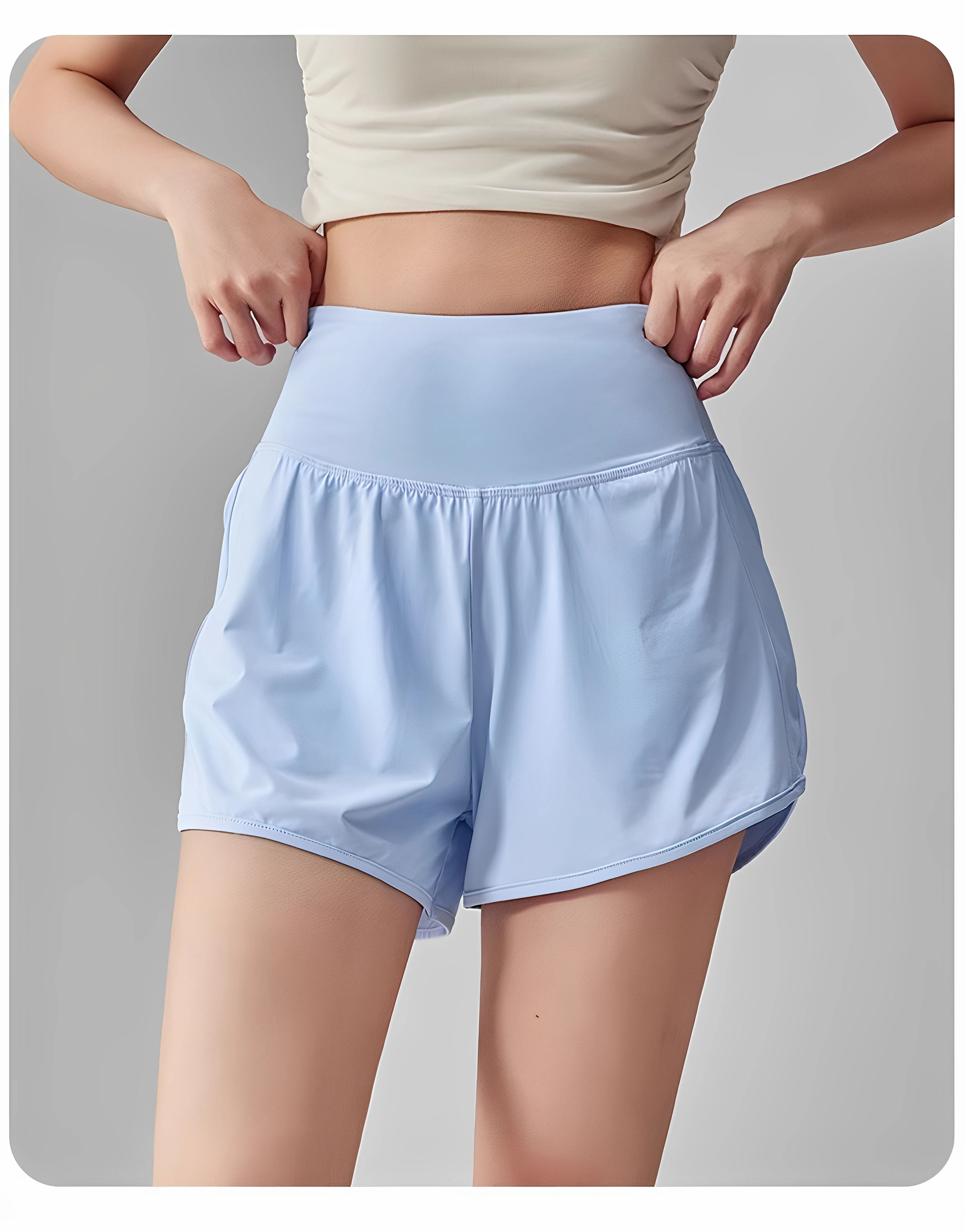 Back Pocket Sports Shorts for Women Quick-drying Summer Professional Training Fitness Three-quarter Pants Anti-exposure Running