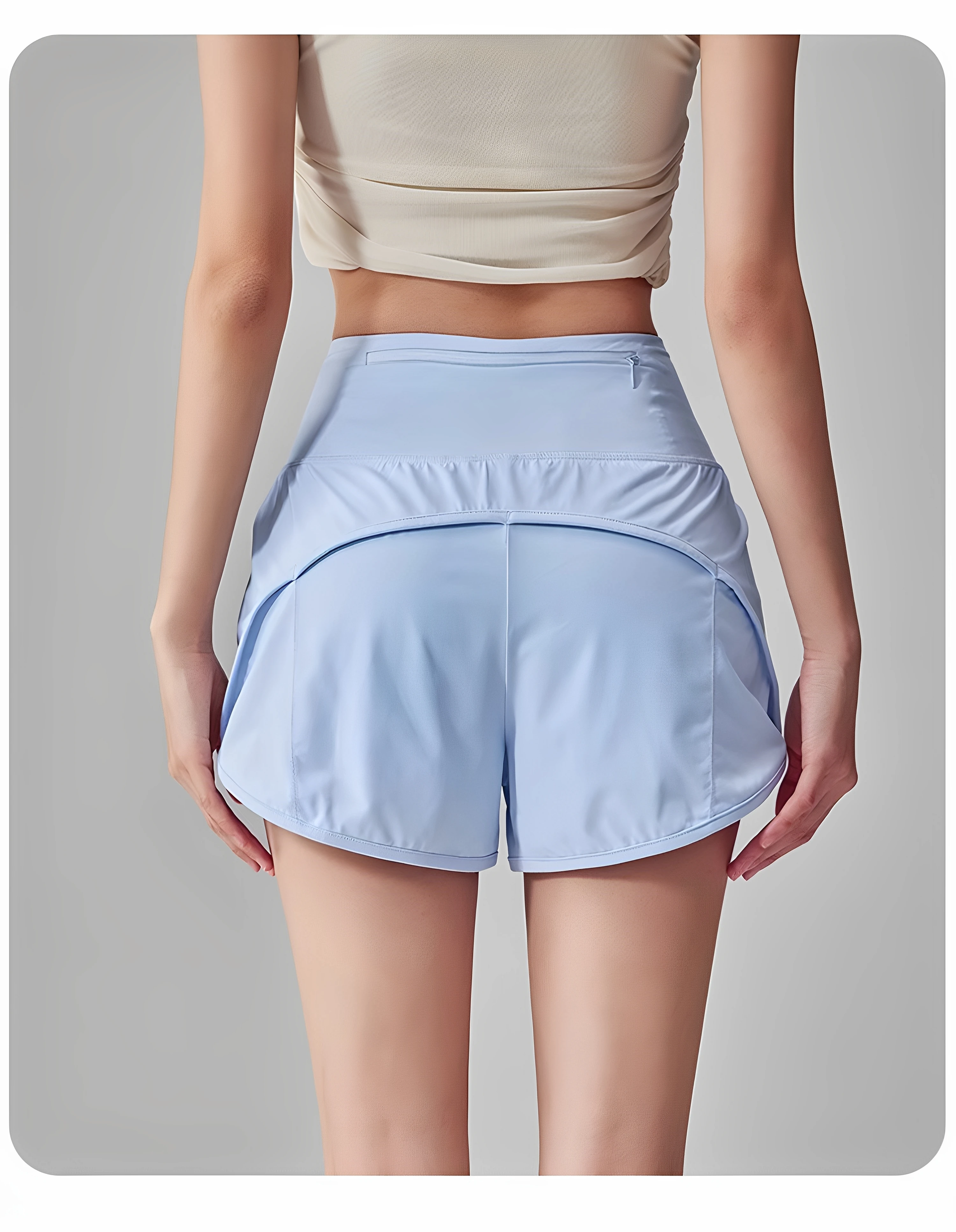 Back Pocket Sports Shorts for Women Quick-drying Summer Professional Training Fitness Three-quarter Pants Anti-exposure Running