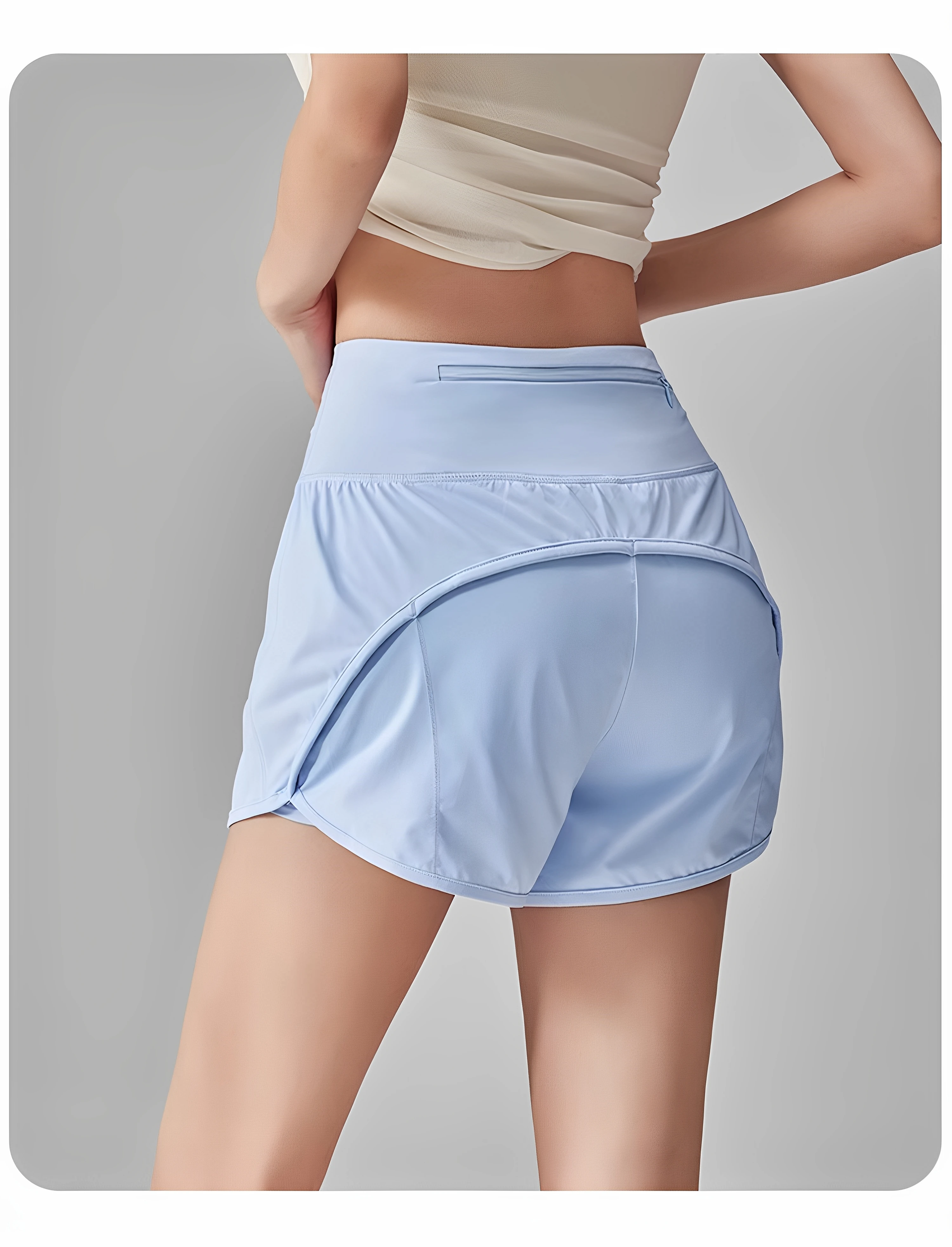 Back Pocket Sports Shorts for Women Quick-drying Summer Professional Training Fitness Three-quarter Pants Anti-exposure Running