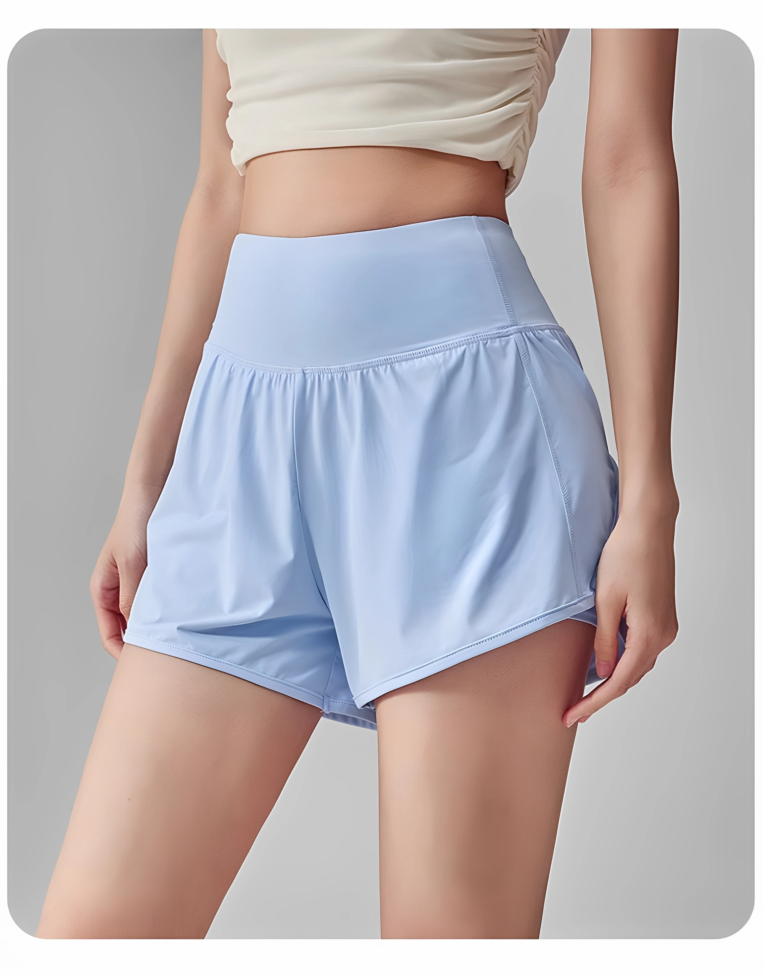 Back Pocket Sports Shorts for Women Quick-drying Summer Professional Training Fitness Three-quarter Pants Anti-exposure Running