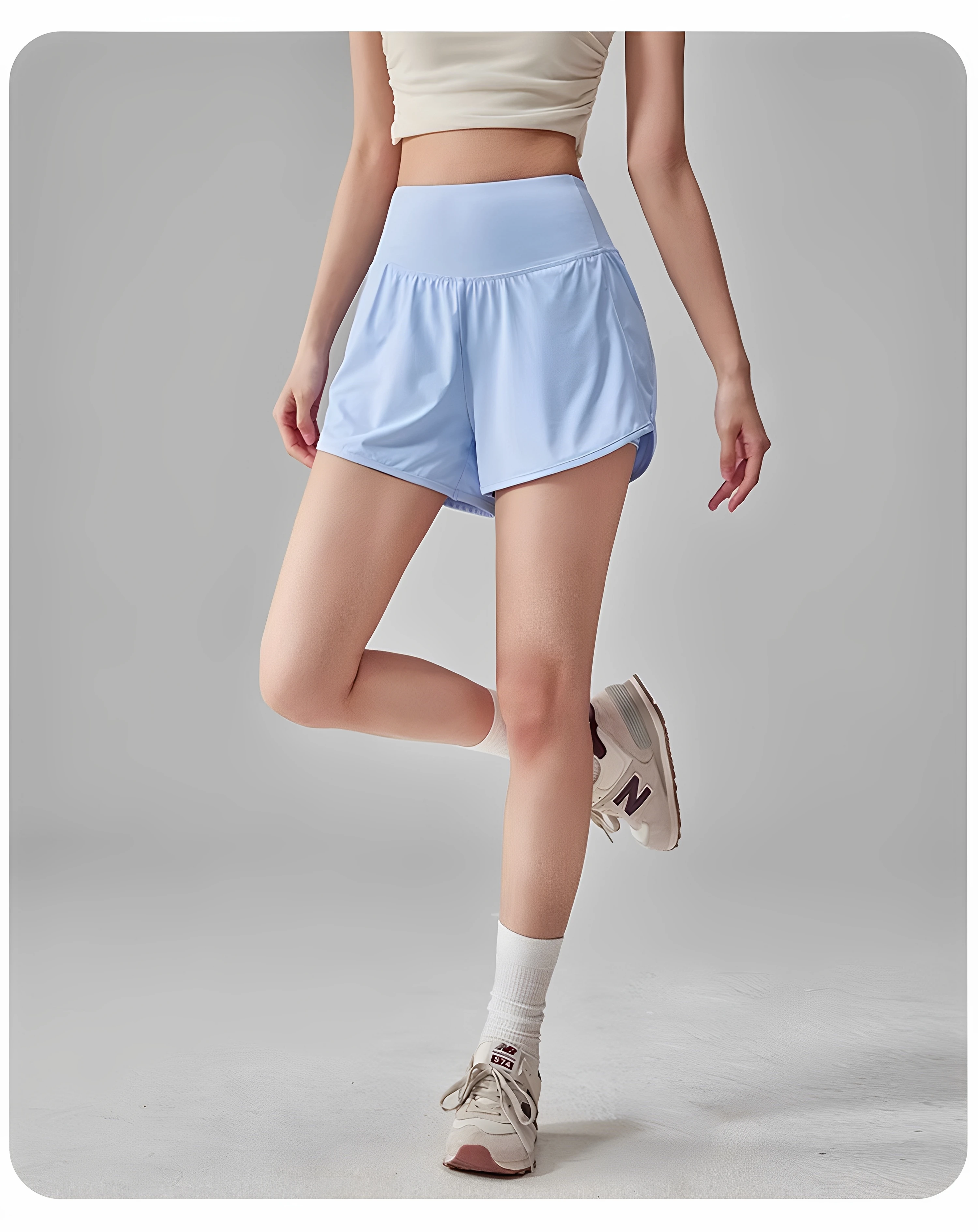 Back Pocket Sports Shorts for Women Quick-drying Summer Professional Training Fitness Three-quarter Pants Anti-exposure Running
