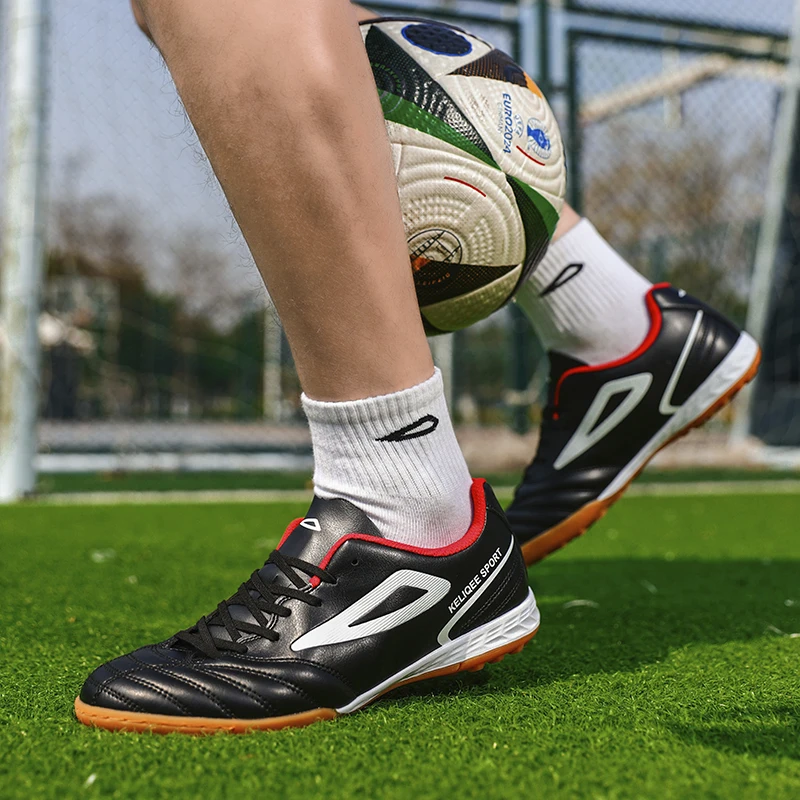 Hot Sale Best-selling Unisex Youth Football Boots Turf Cleats Anti-slip Breathable Leather Upper Lightweight Durable Soccer Trai