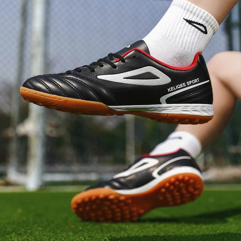 Hot Sale Best-selling Unisex Youth Football Boots Turf Cleats Anti-slip Breathable Leather Upper Lightweight Durable Soccer Trai