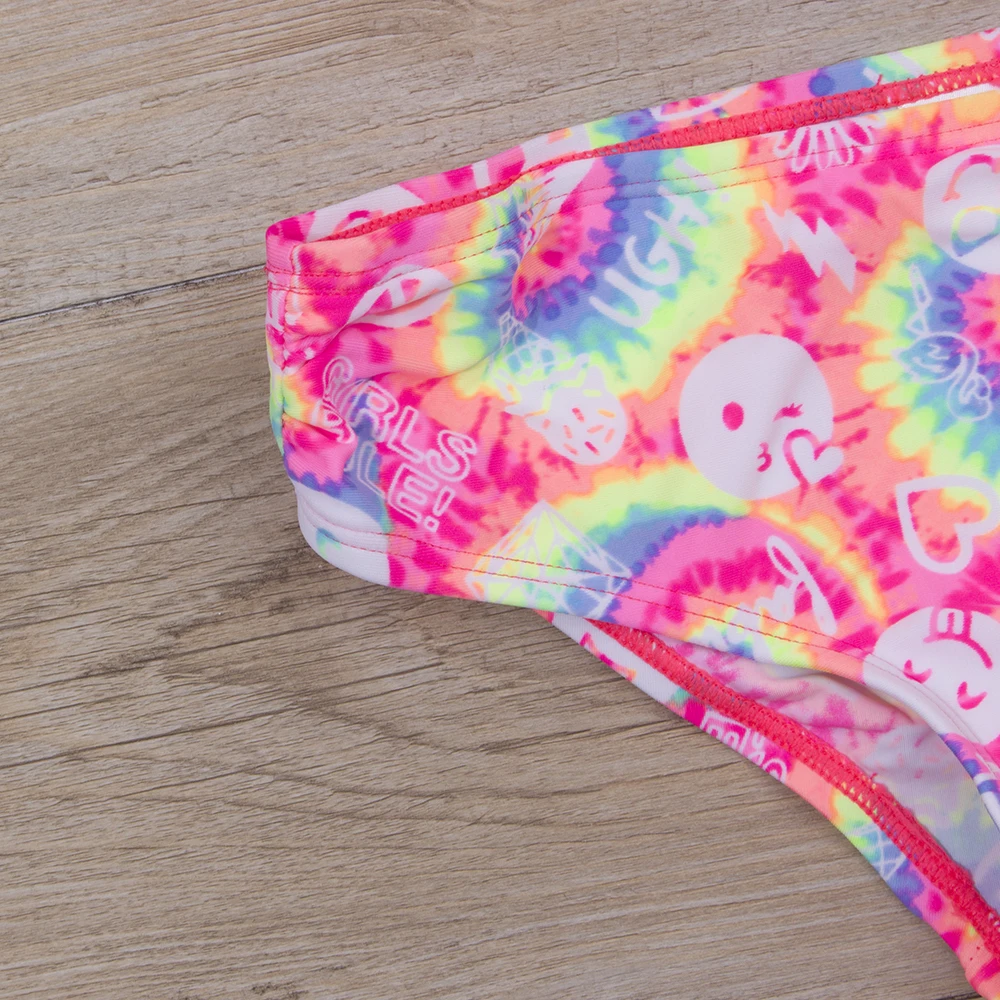 Print Summer Girls Kids Bikinis Set 5-14 Years Ruffle Kids Swimwear Swimsuit Children Bandage Swimming Bathing Suit Beachwear
