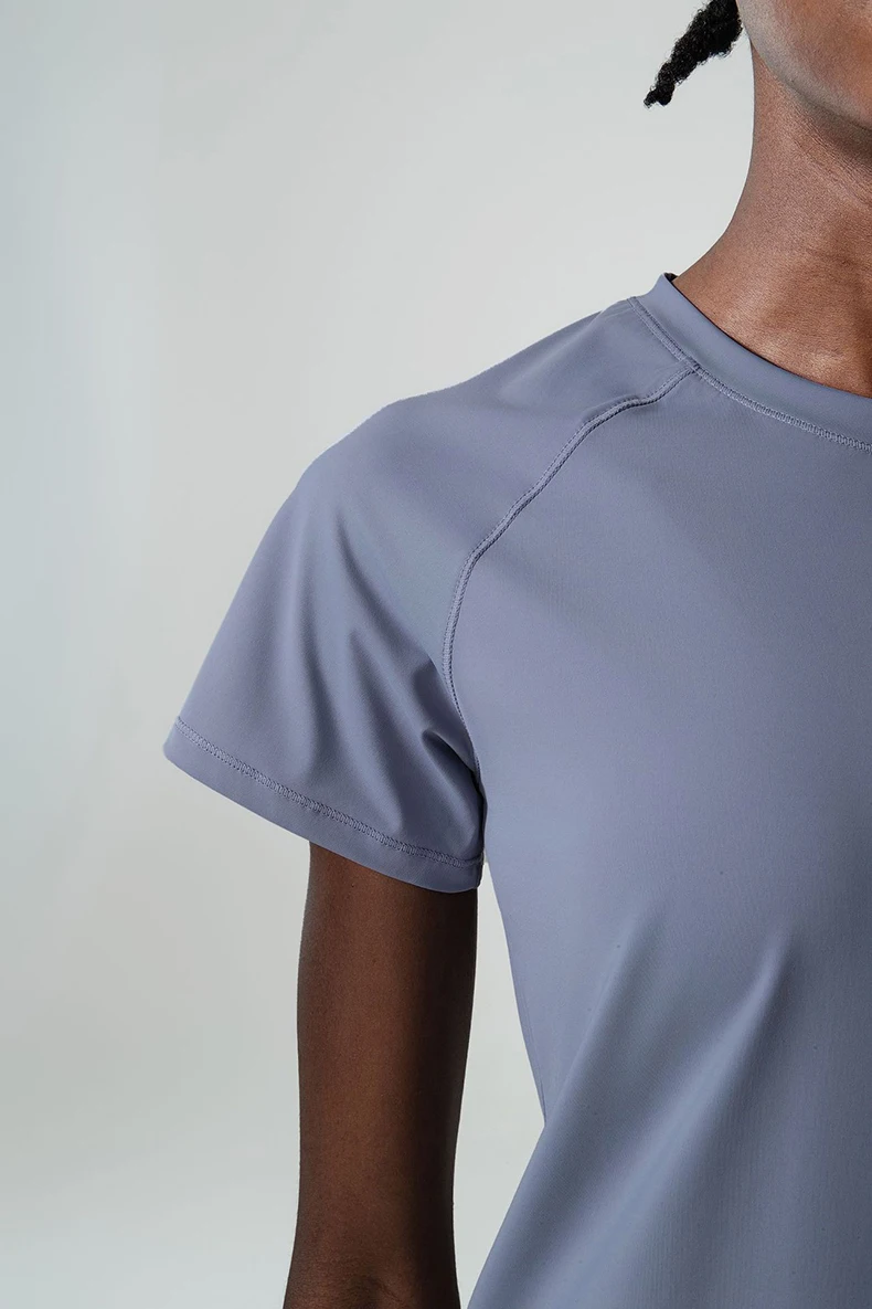 Summer Short Sleeve Yoga T-Shirt Women Round Neck Gym Running Top Loose Breathable Quick Dry Workout Shirt Female Sportswear