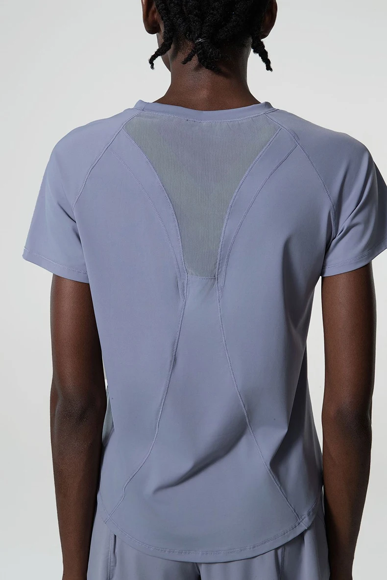 Summer Short Sleeve Yoga T-Shirt Women Round Neck Gym Running Top Loose Breathable Quick Dry Workout Shirt Female Sportswear