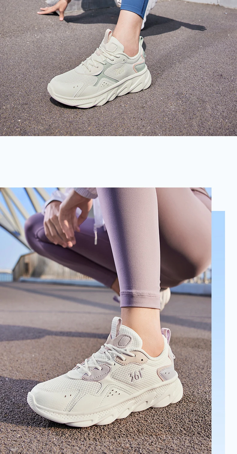 361 Degrees Women Running Sport Shoes Lightweight Non-Slip Shock-absorption Breathable Mesh Girl Sneaker Female 682232212