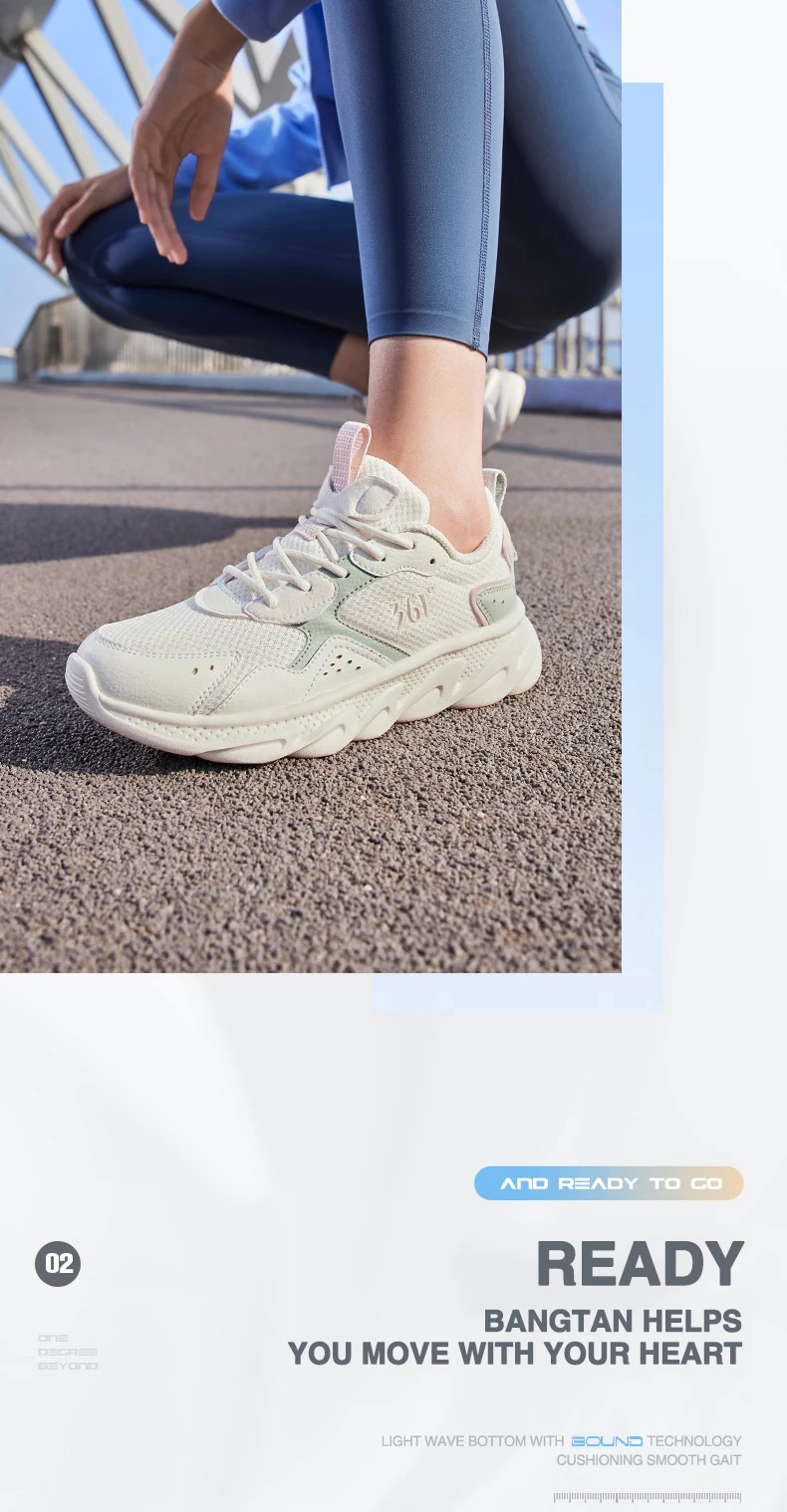 361 Degrees Women Running Sport Shoes Lightweight Non-Slip Shock-absorption Breathable Mesh Girl Sneaker Female 682232212