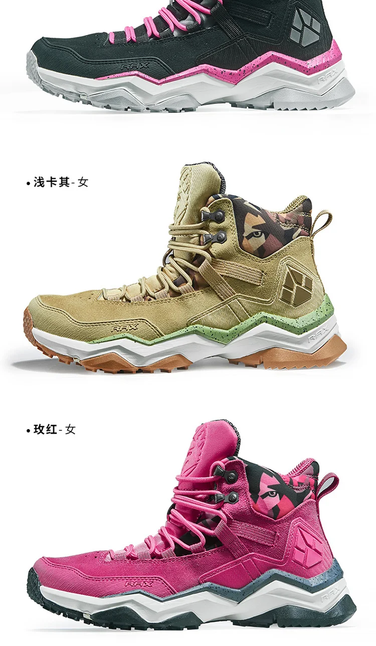 RAX Women Hiking Boots Waterproof Trekking Shoes Lightweight Mountain Climbing Boots Antislip Outdoor Sports Shoes Toursim