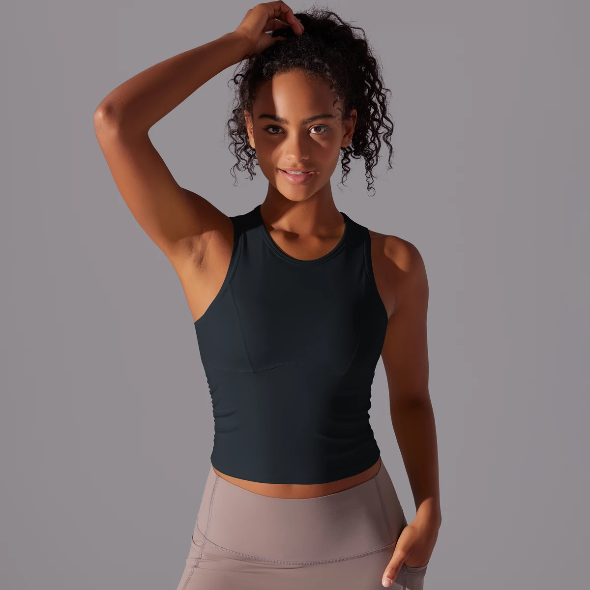 Sleeveless Yoga Vest Slim Sportswear Stretchy Slim Sports Bra Breathable Pleated Tank Top Quick Dry Fitness Wear Sexy Slim Top