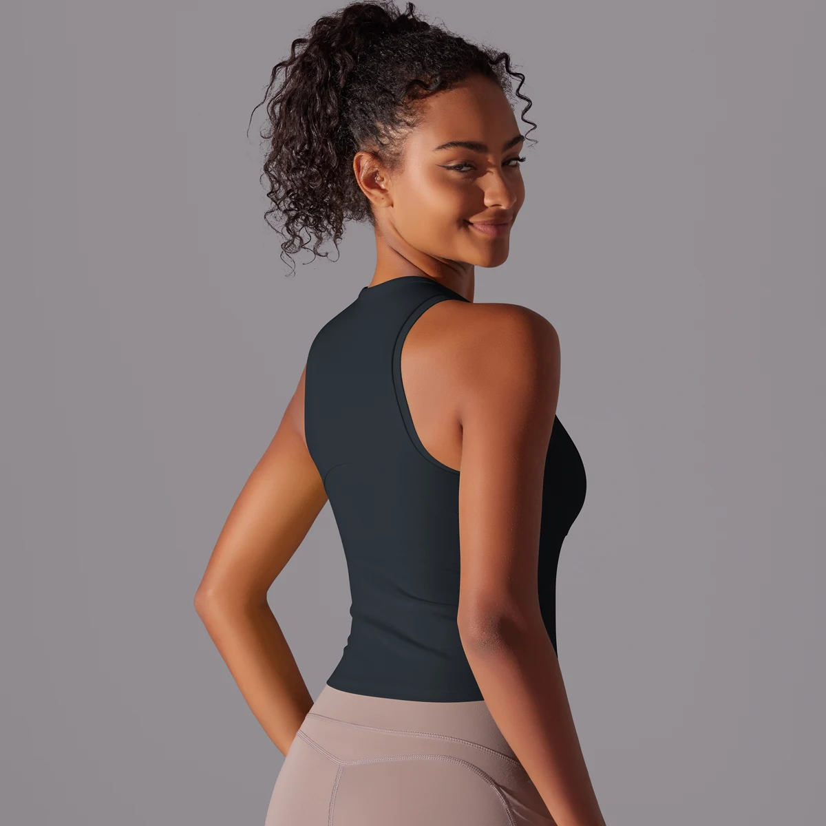 Sleeveless Yoga Vest Slim Sportswear Stretchy Slim Sports Bra Breathable Pleated Tank Top Quick Dry Fitness Wear Sexy Slim Top