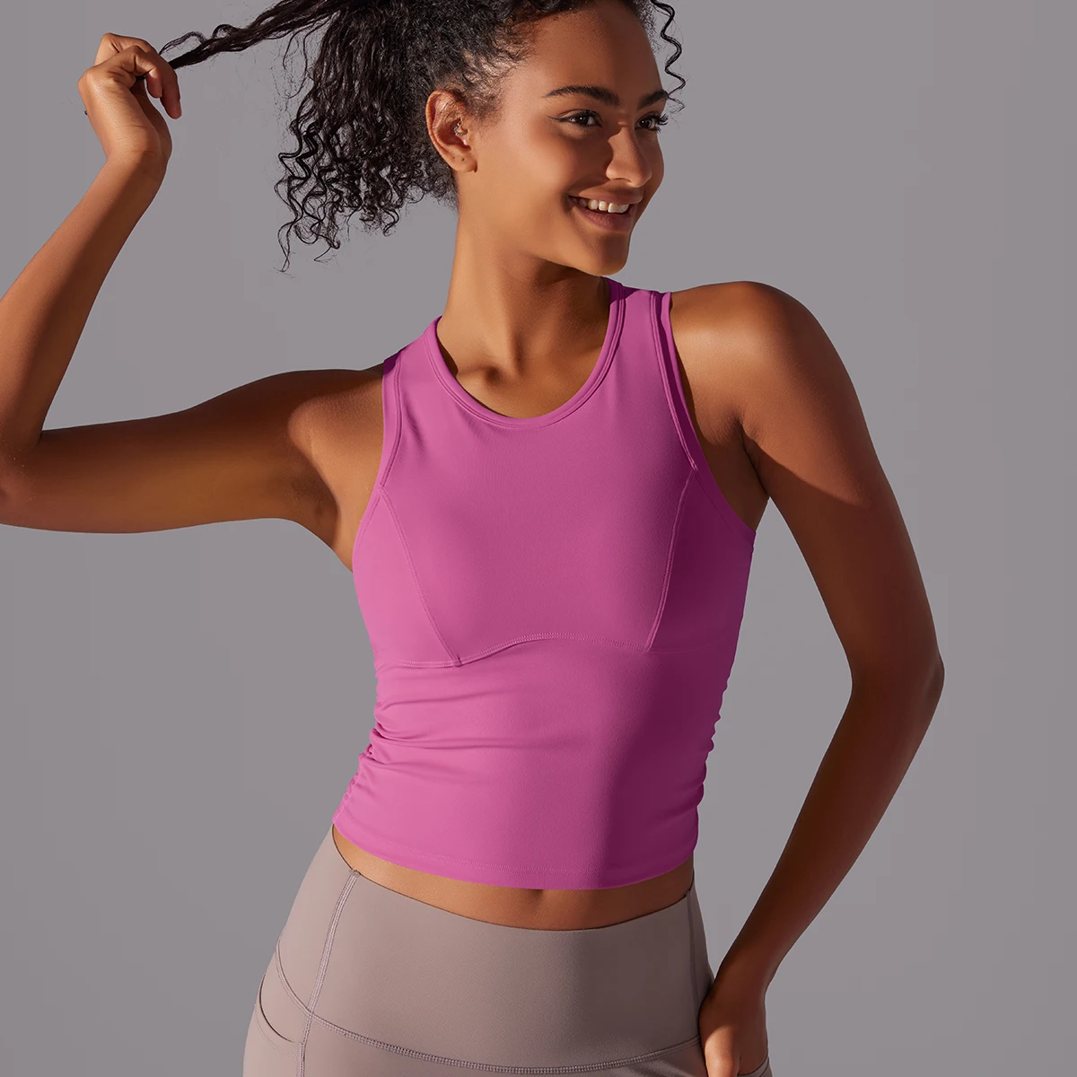 Sleeveless Yoga Vest Slim Sportswear Stretchy Slim Sports Bra Breathable Pleated Tank Top Quick Dry Fitness Wear Sexy Slim Top