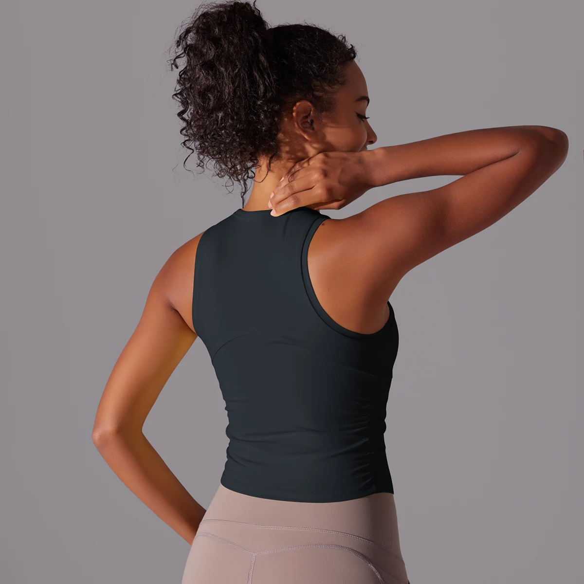 Sleeveless Yoga Vest Slim Sportswear Stretchy Slim Sports Bra Breathable Pleated Tank Top Quick Dry Fitness Wear Sexy Slim Top