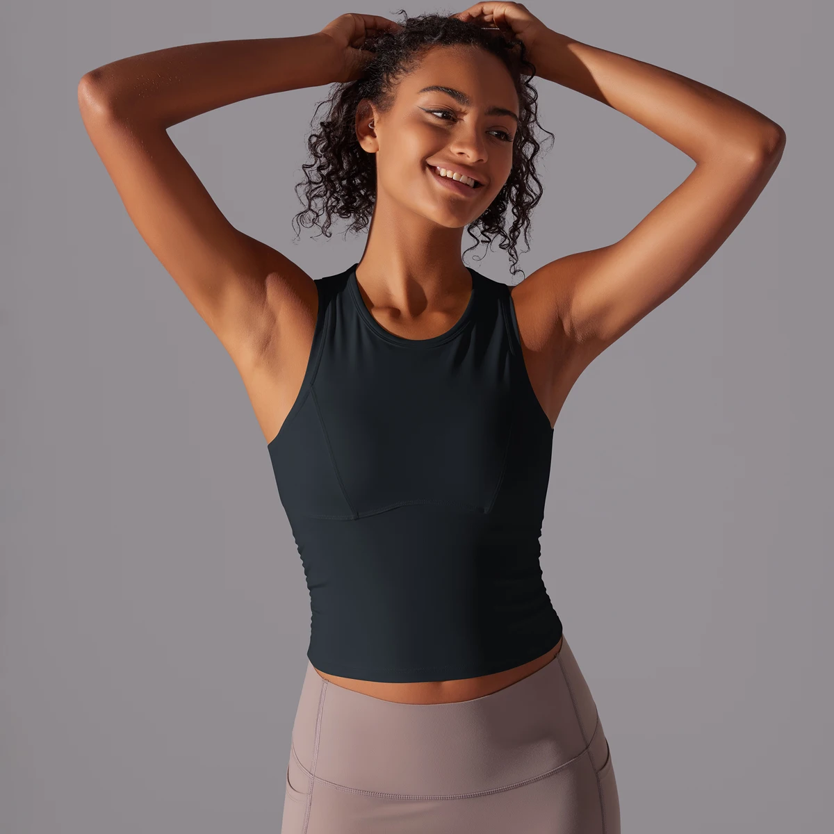 Sleeveless Yoga Vest Slim Sportswear Stretchy Slim Sports Bra Breathable Pleated Tank Top Quick Dry Fitness Wear Sexy Slim Top