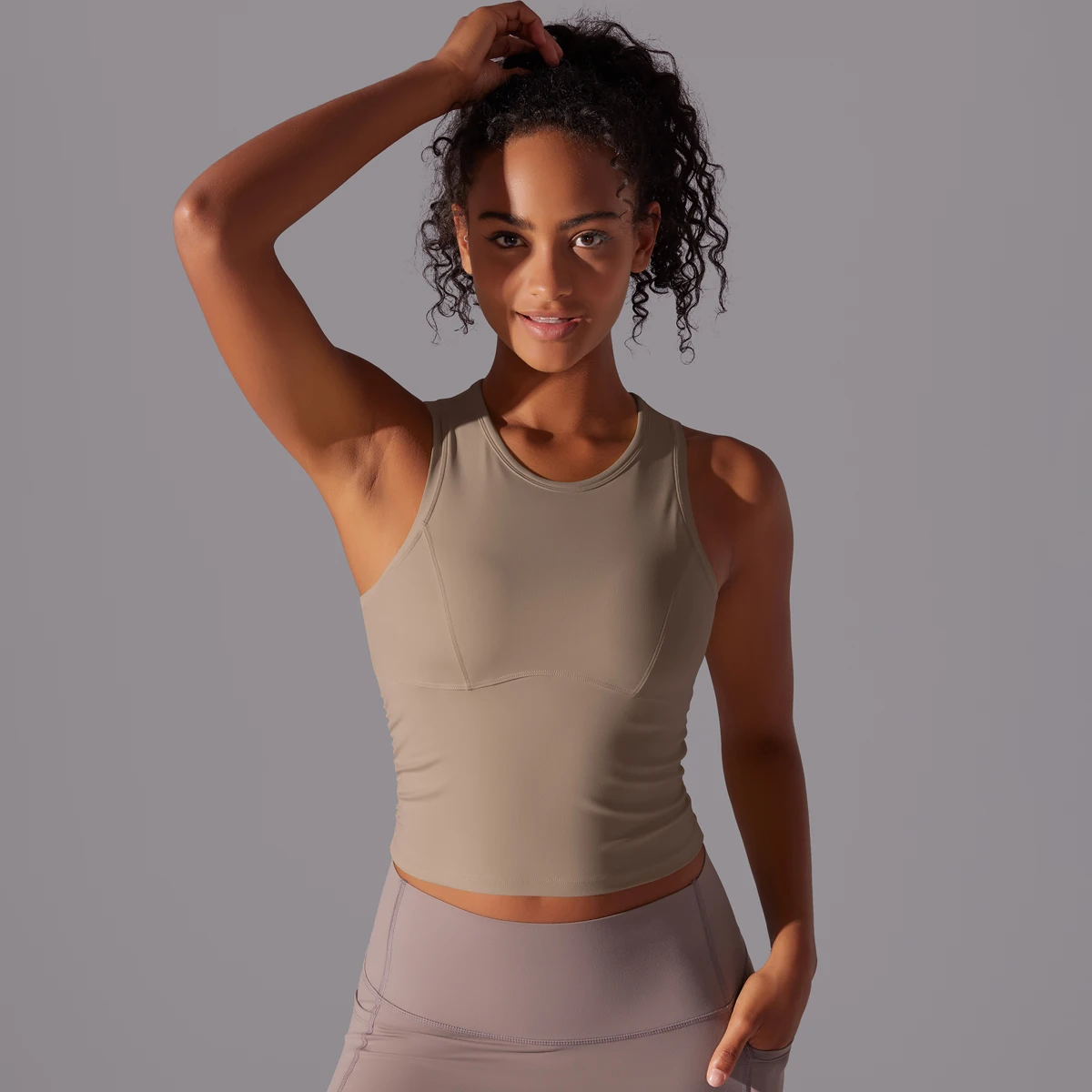 Sleeveless Yoga Vest Slim Sportswear Stretchy Slim Sports Bra Breathable Pleated Tank Top Quick Dry Fitness Wear Sexy Slim Top