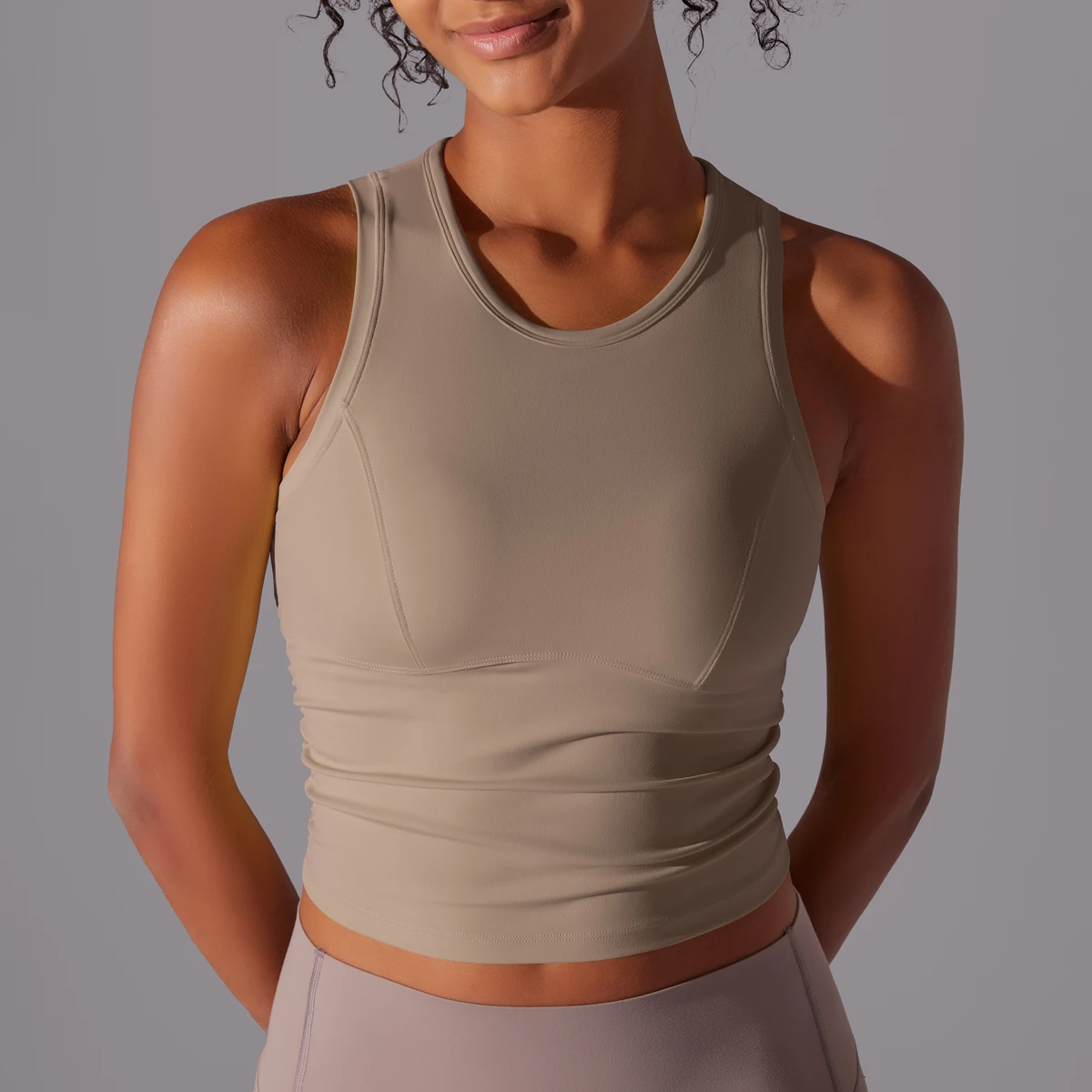 Sleeveless Yoga Vest Slim Sportswear Stretchy Slim Sports Bra Breathable Pleated Tank Top Quick Dry Fitness Wear Sexy Slim Top
